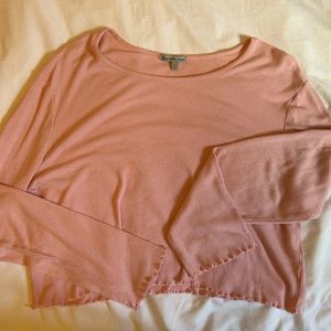 Ribbed pink long sleeve top. Charlotte Russe (Size XL).